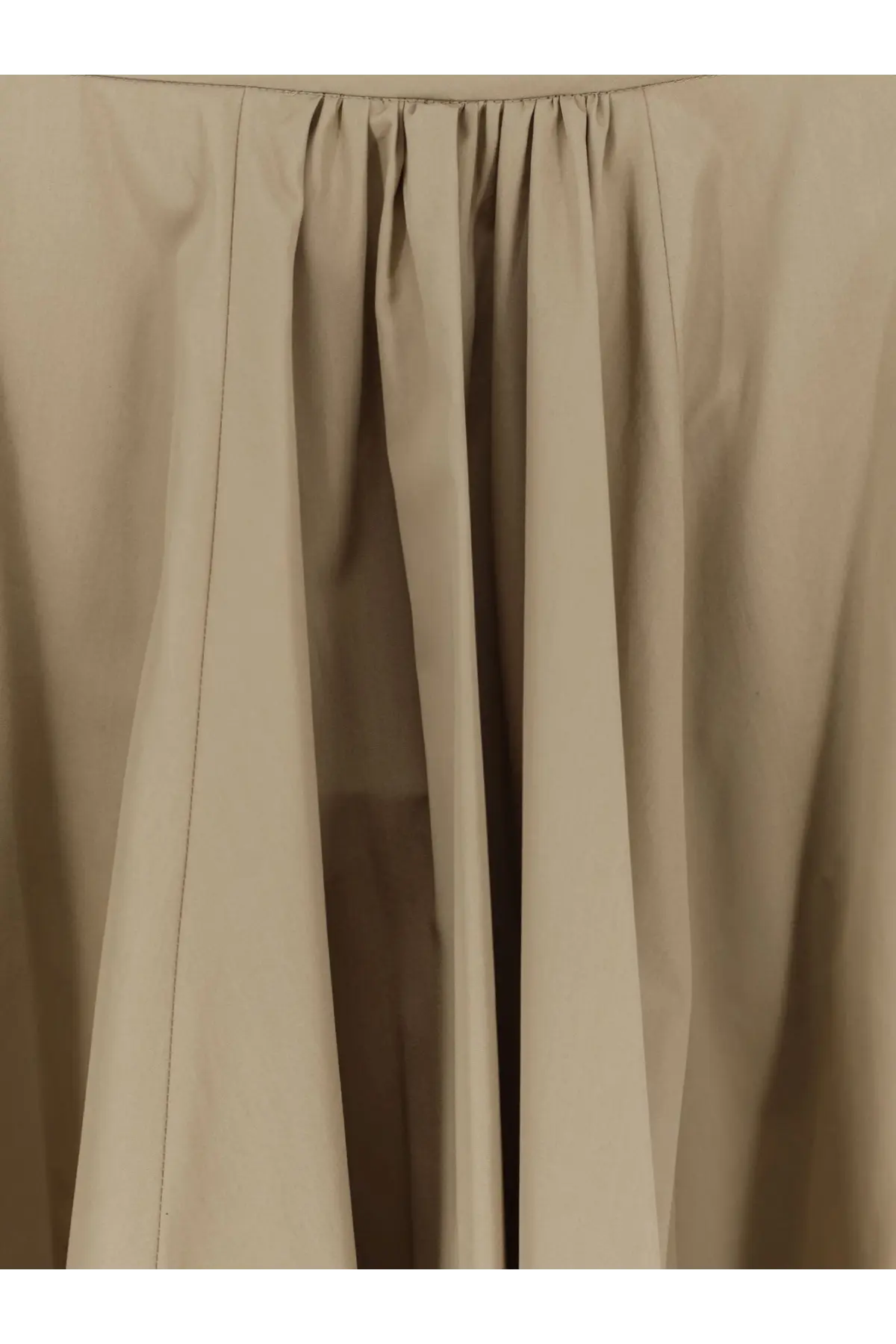 Beige pleated cotton long skirt by aspesi with smooth structured fabric in coloniale style