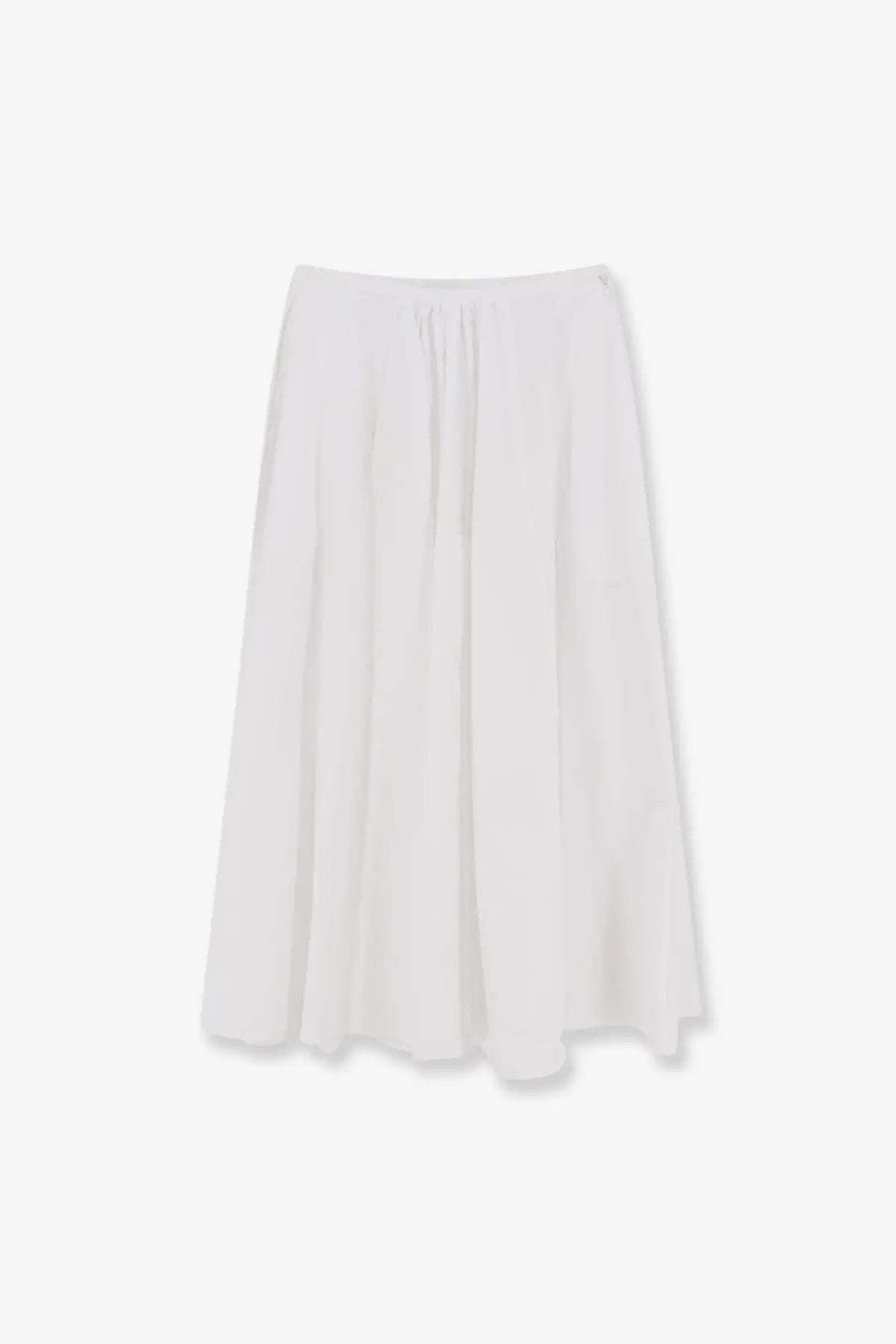 Aspesi women’s white cotton long skirt with gathered waistband and soft lightweight flowing fabric