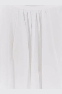 Aspesi women’s white cotton long skirt with softly pleated, flowing lightweight fabric for comfortable wear