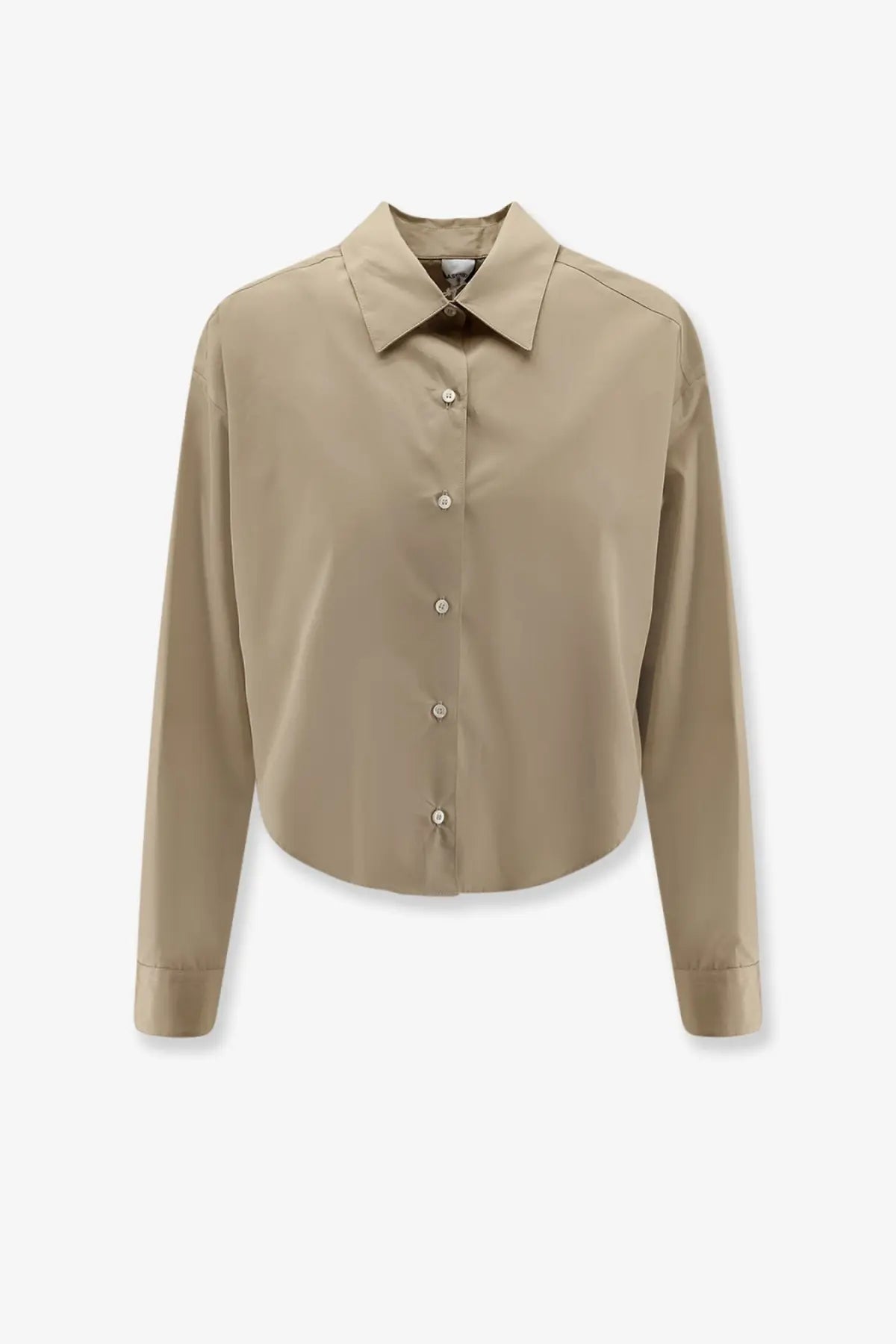 Aspesi women’s beige cotton long-sleeved shirt with classic collar and neatly finished cuffs for casual wear