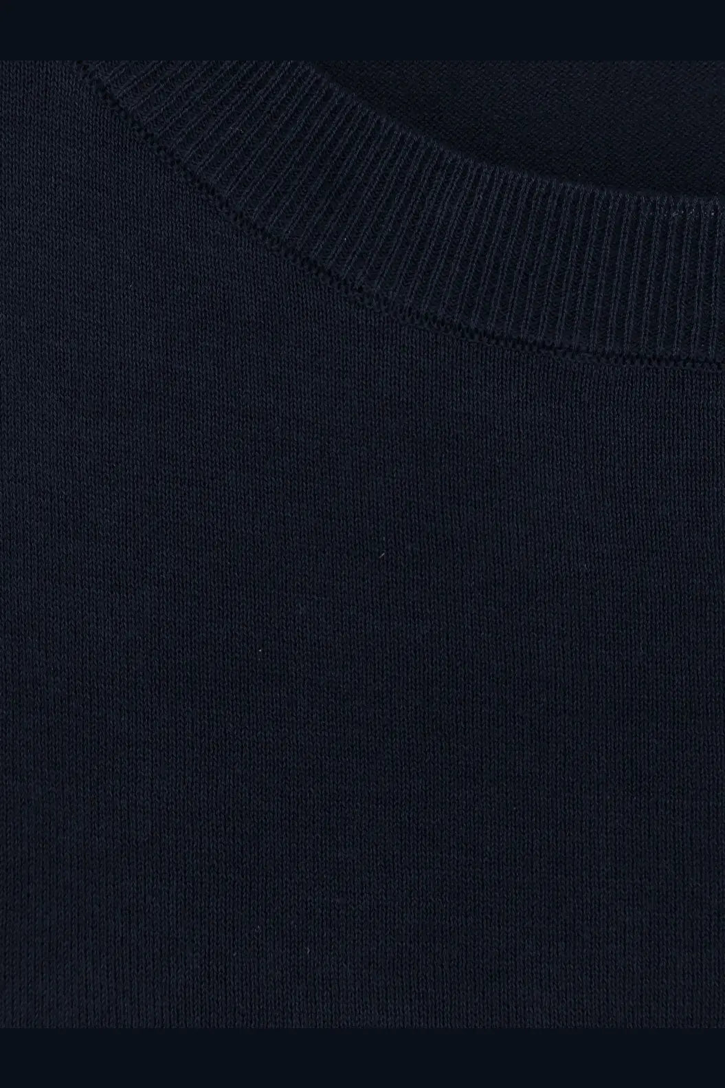 Aspesi women’s dark navy blue cotton crewneck sweater with ribbed knit collar perfect for casual wear
