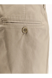 Beige Aspesi women’s cotton trousers Coloniale with subtle woven texture and matching button closure