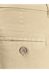 Beige cotton chino pants with single button closure from aspesi women’s cotton trousers green collection
