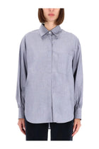 ASPESI Women's High Collar Shirt Blue