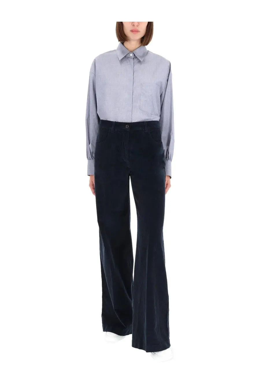 ASPESI Women's High Collar Shirt Blue, view 2