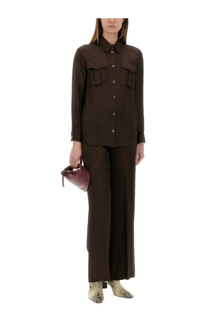 ASPESI Women's Shirt MOD5489 Brown, view 2
