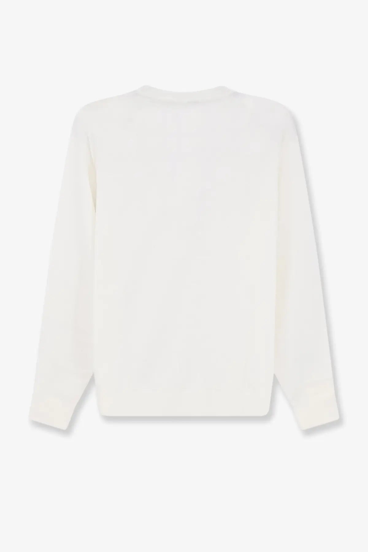 Aspesi women’s white minimalist long-sleeved sweater in silk and linen blend with soft textured knit and relaxed fit