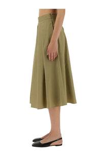 Aspesi women’s olive green pleated midi skirt mod2260 made from beige fabric for stylish everyday wear