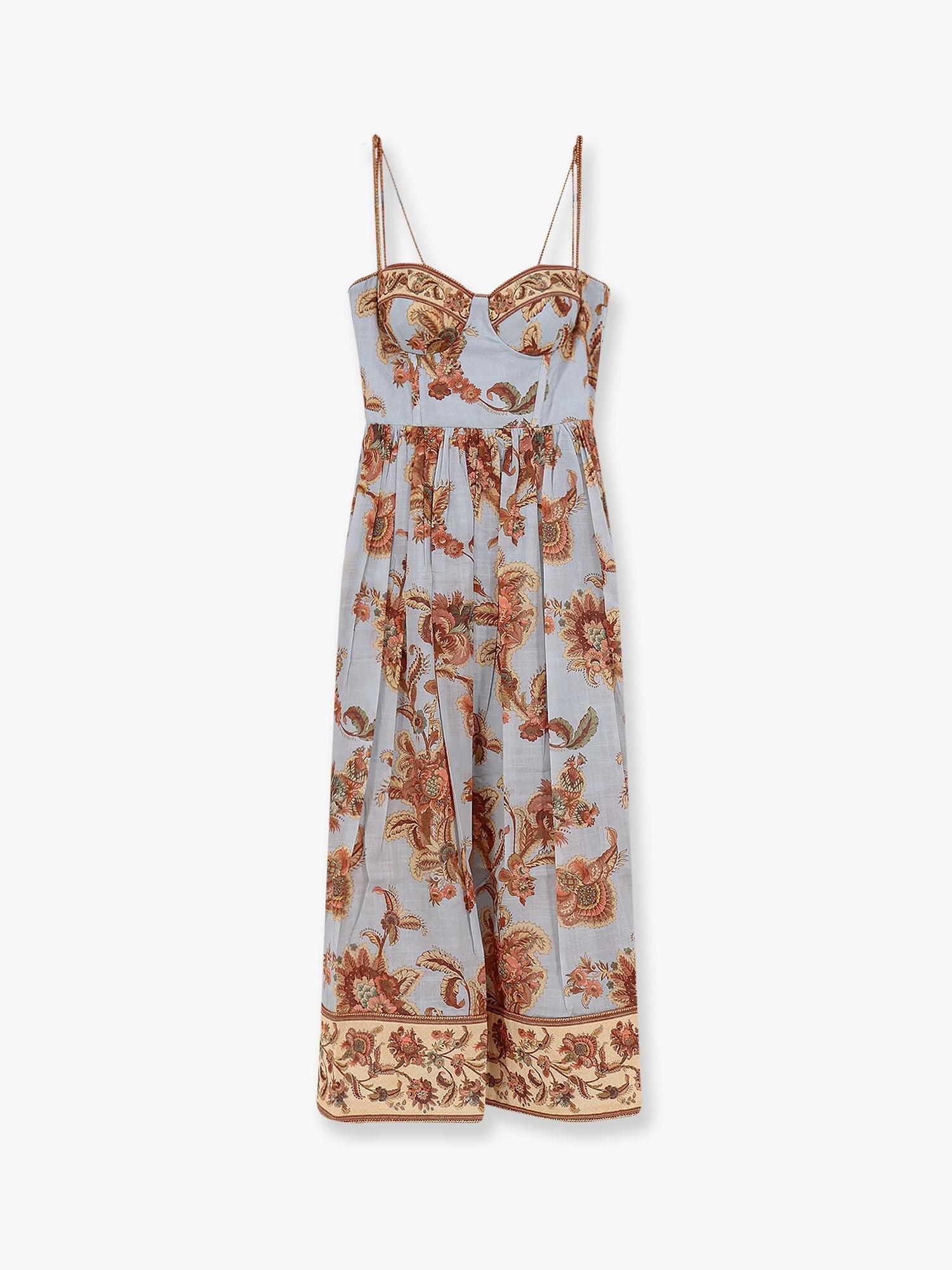 Zimmermann Women's Aster Corset Cototn Midi Dress Blue