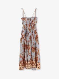 Zimmermann Women's Aster Corset Cototn Midi Dress Blue