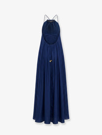 Zimmermann Women's Aster Long Silk Dress Darkcobalt
