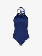 Zimmermann Women's Aster One Piece Swimsuit in Shiny Nylon Darkcobalt