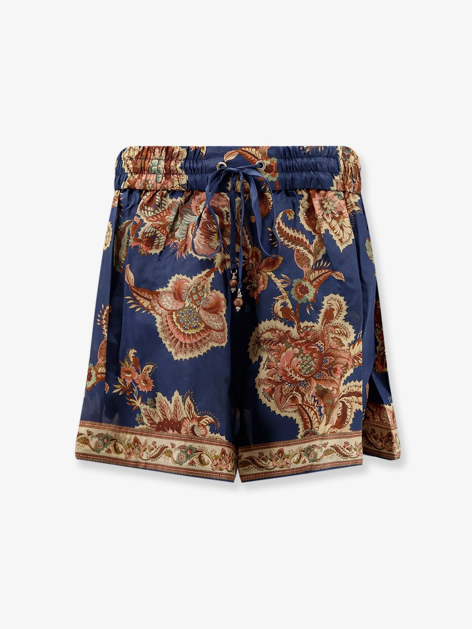 Zimmermann Women's Aster Relaxed Silk Bermuda Shorts Blue