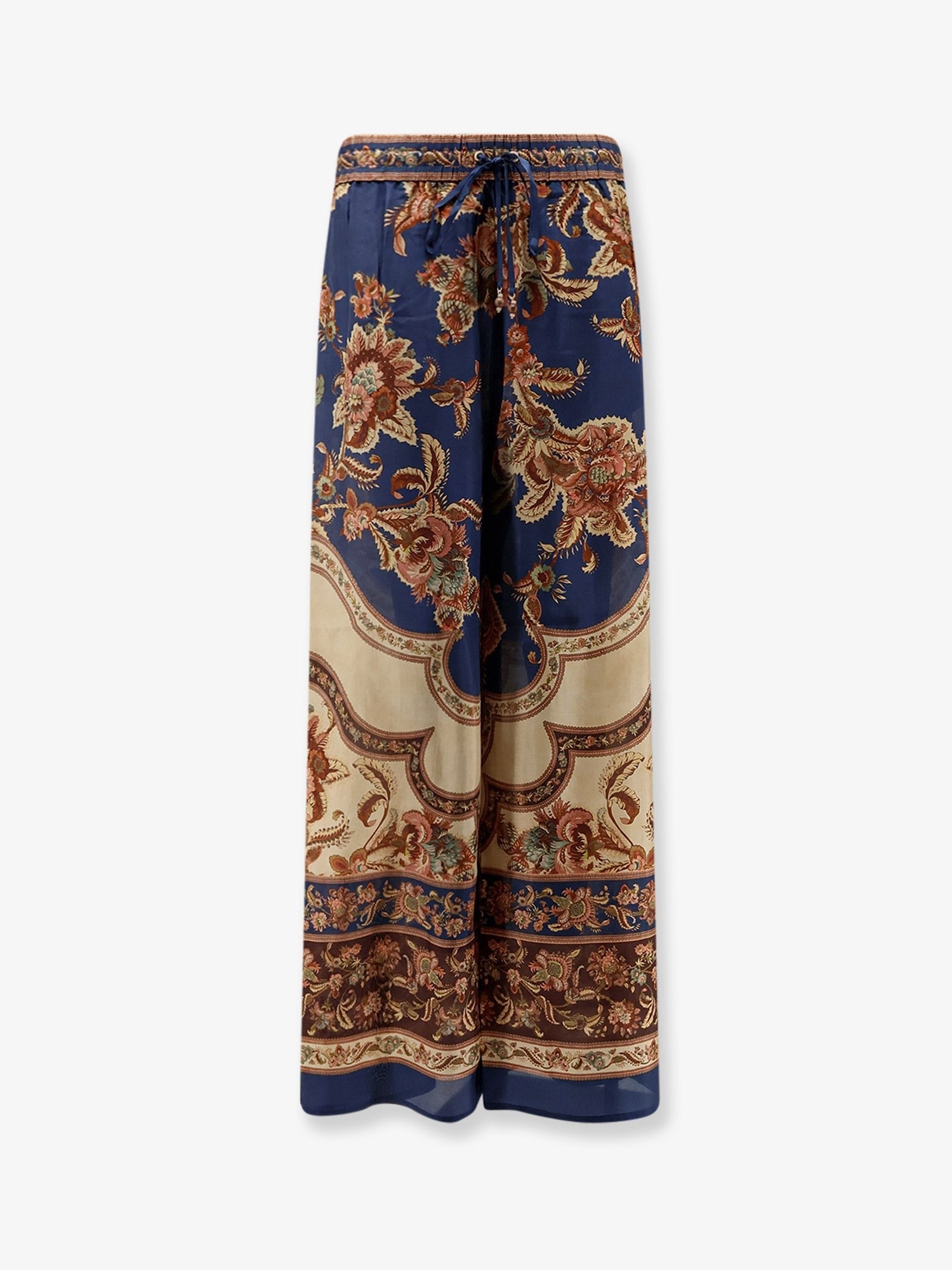 Zimmermann Women's Aster Silk Trousers Blue