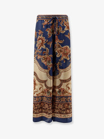 Zimmermann Women's Aster Silk Trousers Blue