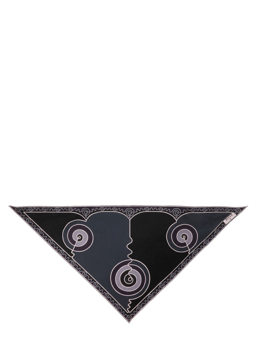 Pucci Women's Astro Print Triangle Scarf Black