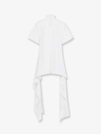 ALAÏA Women's Asym Cotton Blend Shirt White