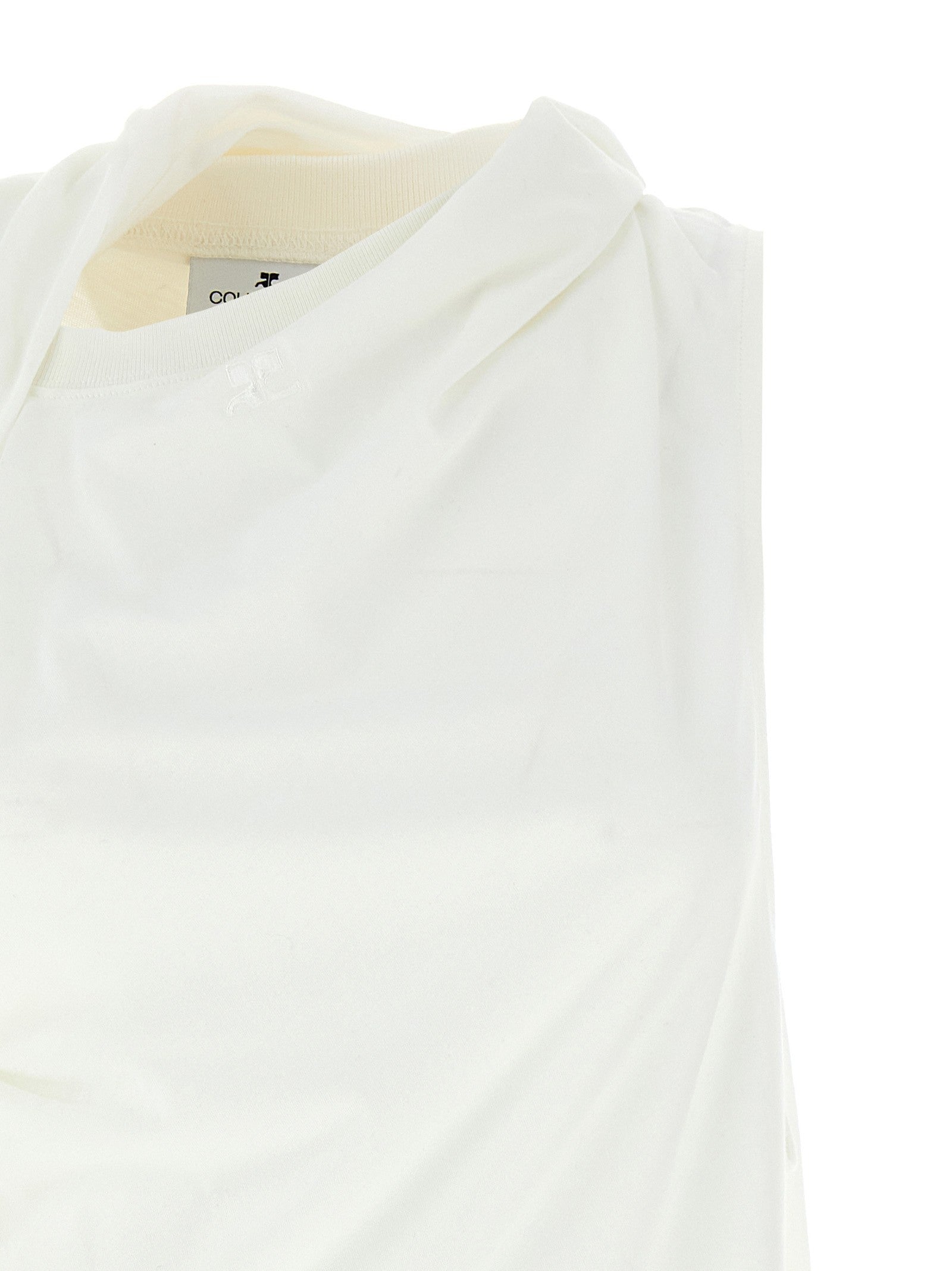 courrèges Asymetrique Off the Shoulder Shirt White