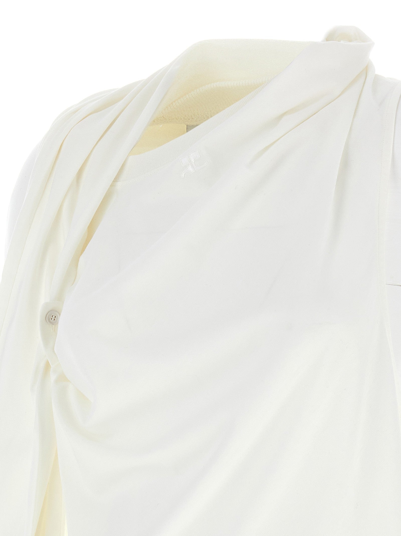 courrèges Asymetrique Off the Shoulder Shirt White
