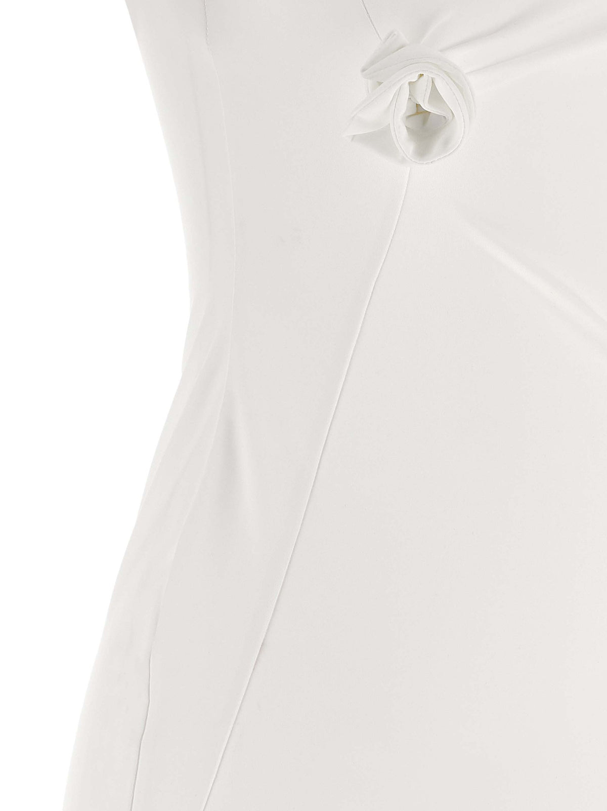 Coperni Asymmetric Flower Dress White, view 4