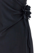 Coperni Asymmetric Mini Flower Dress Black, view 4