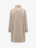 ALAÏA Women's Asymmetrical Cashmere Coat Beige, view 2