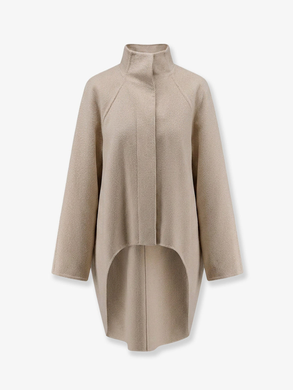 ALAÏA Women's Asymmetrical Cashmere Coat Beige