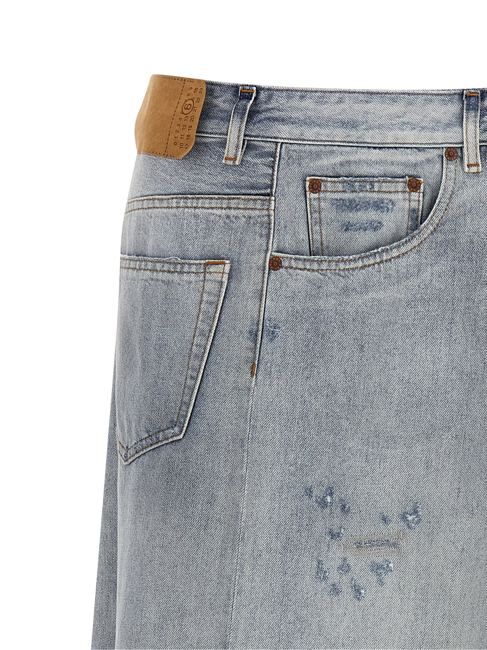 MM6 Maison Margiela Asymmetrical Construction Skirt Blue