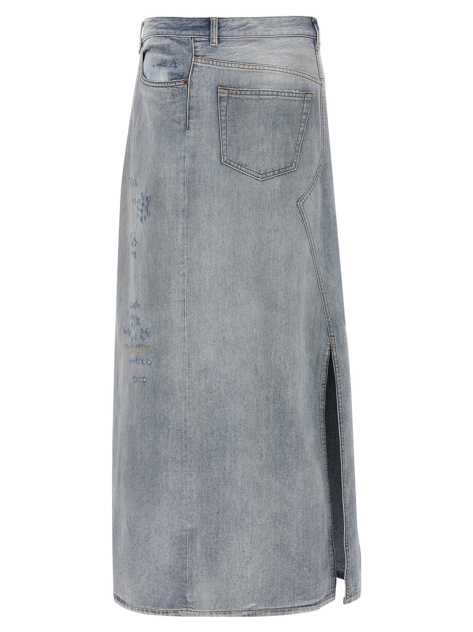 MM6 Maison Margiela Asymmetrical Construction Skirt Blue