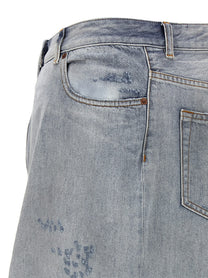 MM6 Maison Margiela Asymmetrical Construction Skirt Blue
