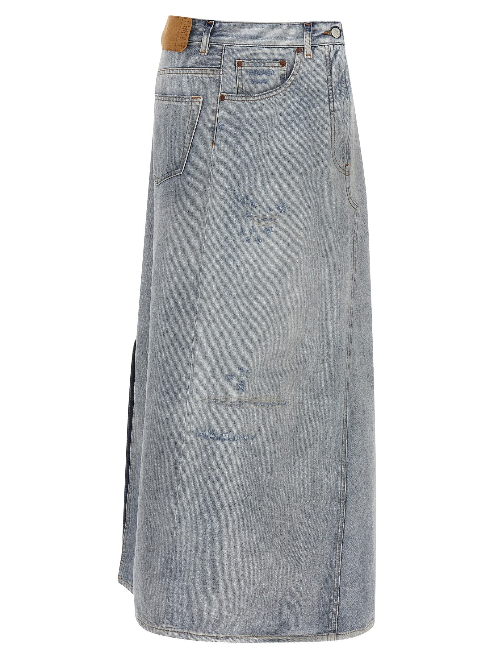 MM6 Maison Margiela Asymmetrical Construction Skirt Blue