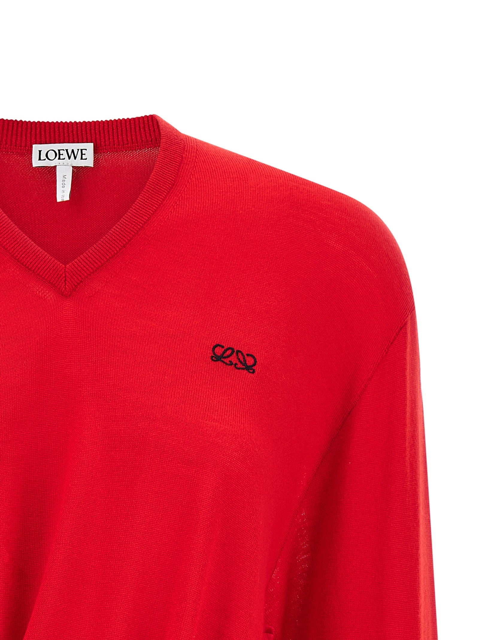 Loewe Asymmetrical Cut Sweater Red