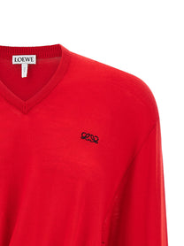 Loewe Asymmetrical Cut Sweater Red