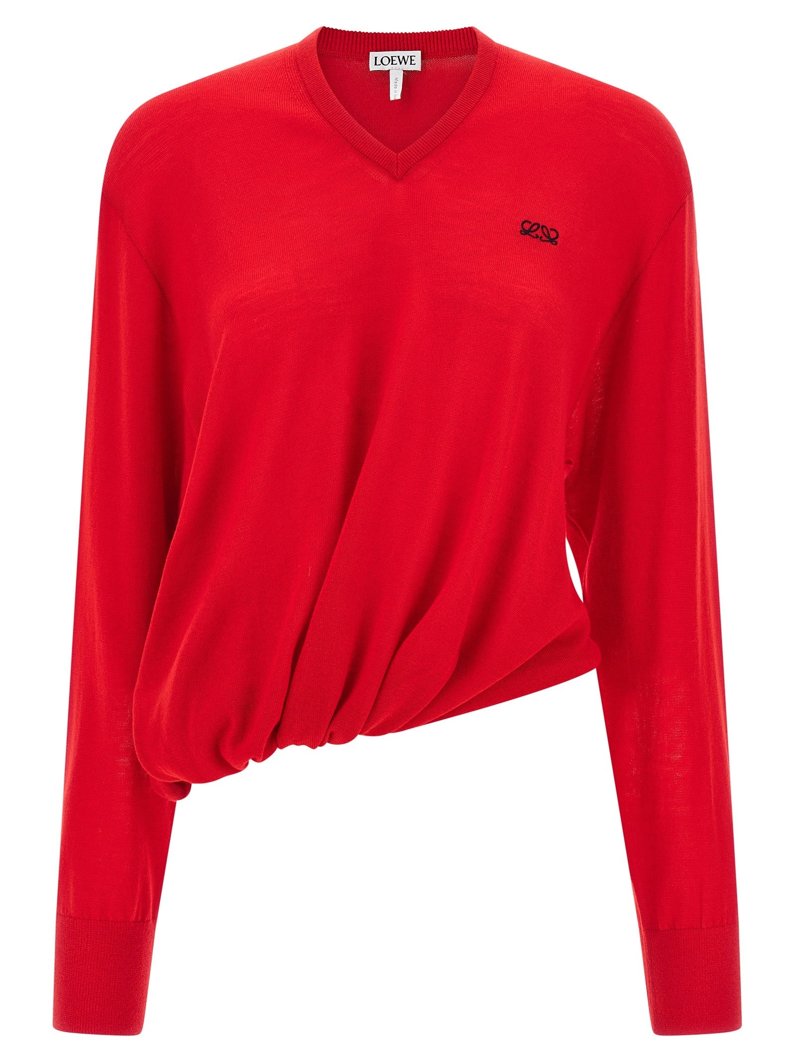 Loewe Asymmetrical Cut Sweater Red