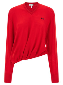 Loewe Asymmetrical Cut Sweater Red
