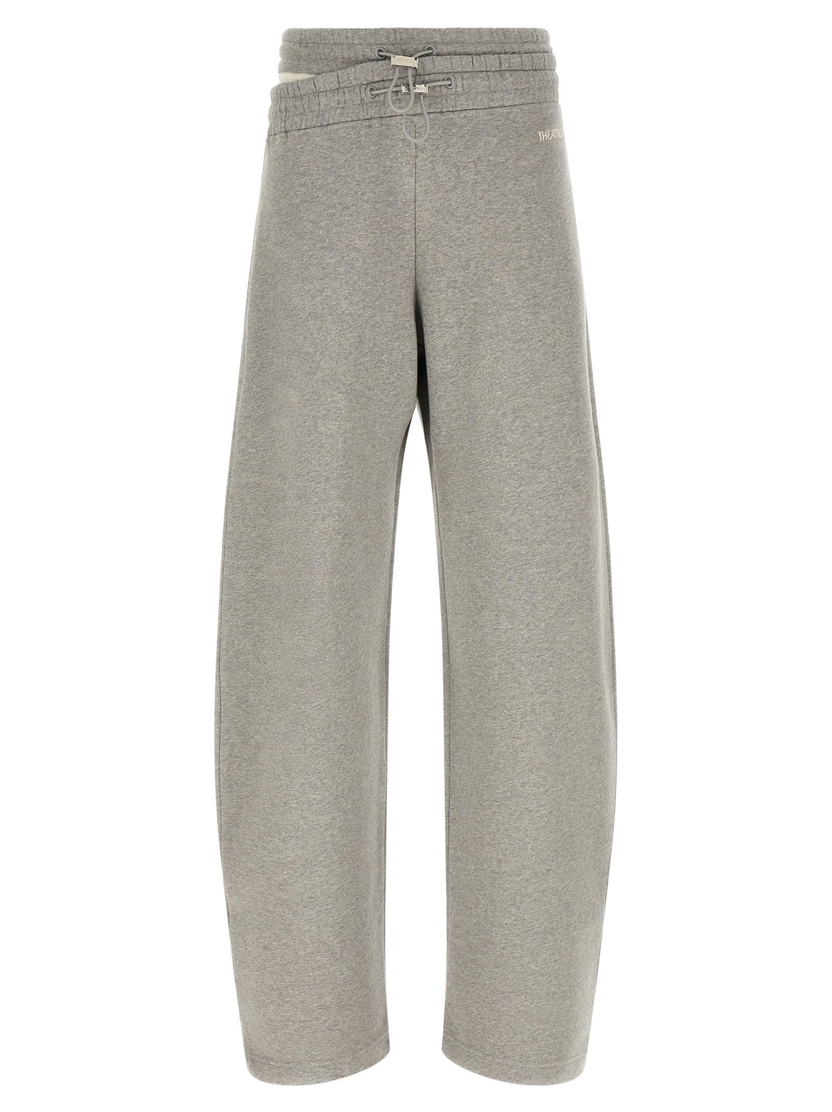 The Attico Asymmetrical Double Waist Trousers Grey