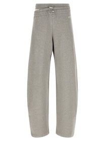 The Attico Asymmetrical Double Waist Trousers Grey