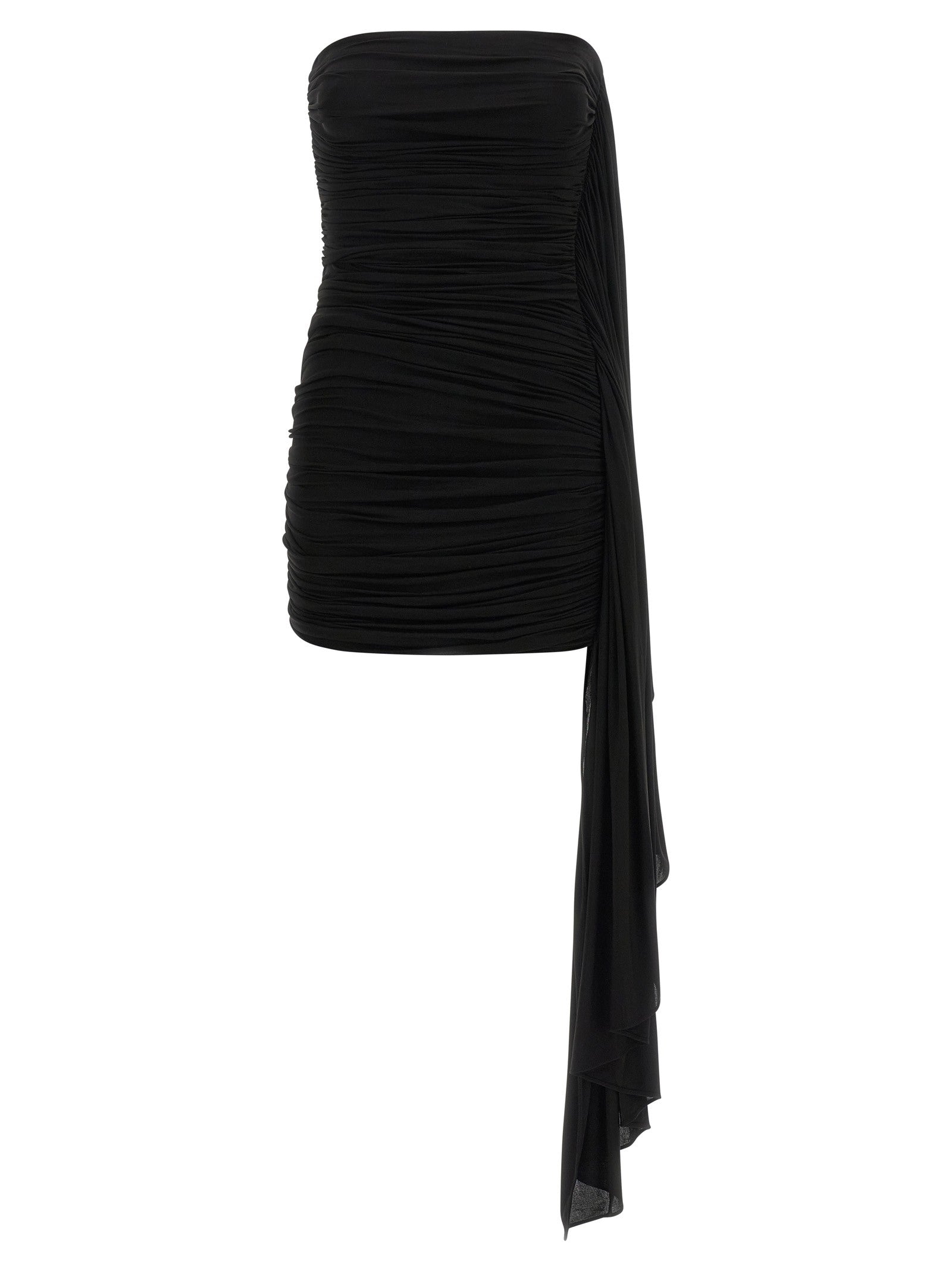 alexanderwang Asymmetrical Draped Dress Black