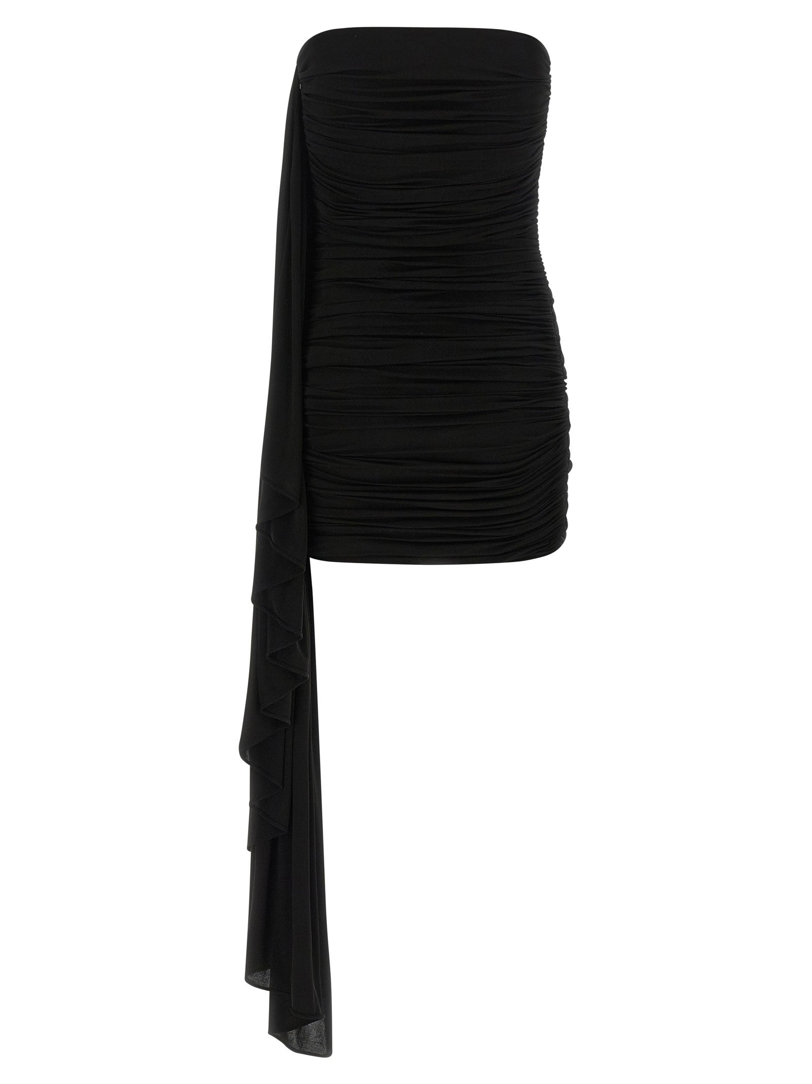 alexanderwang Asymmetrical Draped Dress Black