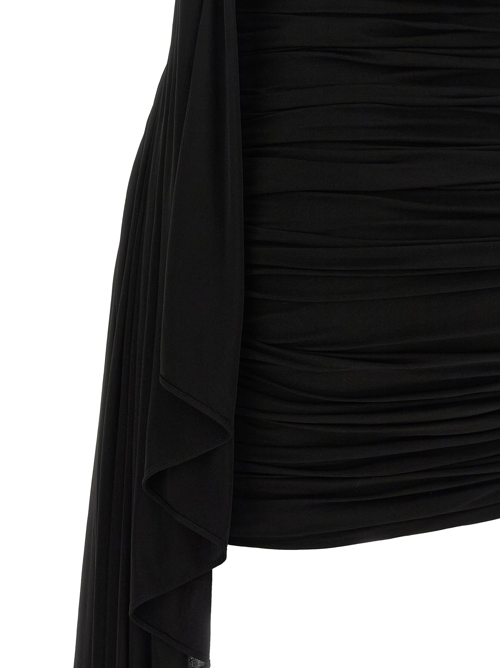 alexanderwang Asymmetrical Draped Dress Black