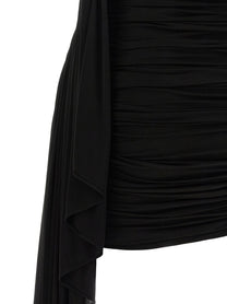 alexanderwang Asymmetrical Draped Dress Black