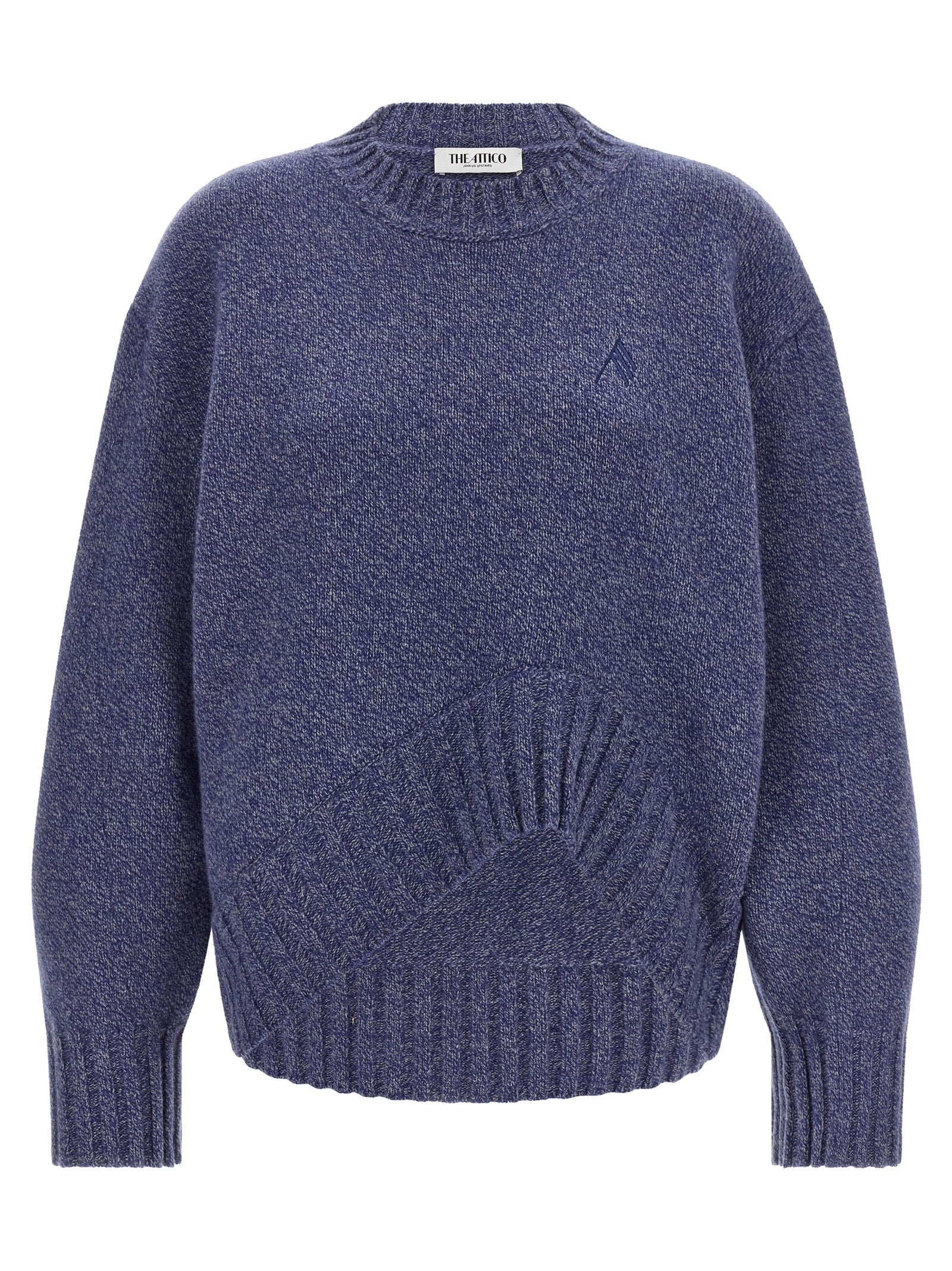 The Attico Asymmetrical Hem Sweater Blue