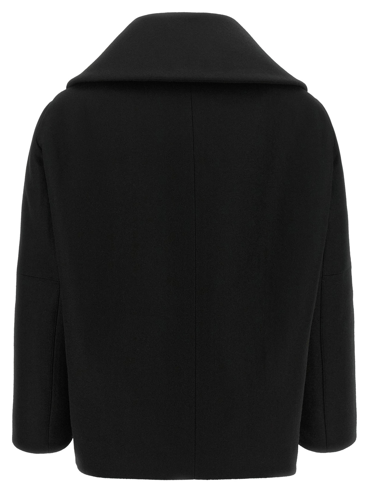 Balenciaga Asymmetrical Neck Caban Black, view 2