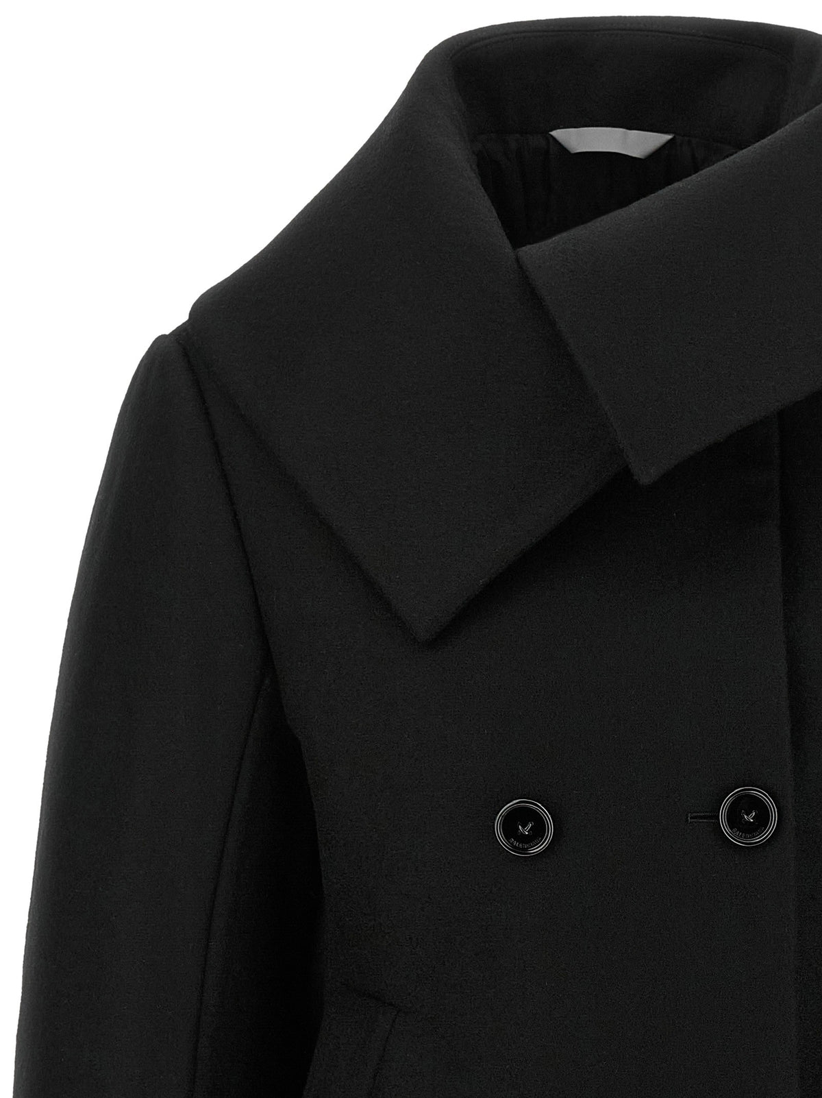 Balenciaga Asymmetrical Neck Caban Black