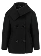 Balenciaga Asymmetrical Neck Caban Black