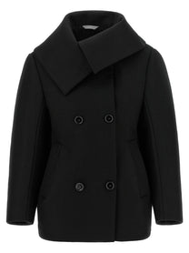 Balenciaga Asymmetrical Neck Caban Black