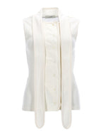 Lemaire Women's Asymmetrical Ribbed Top White