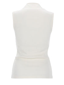 Lemaire Women's Asymmetrical Ribbed Top White