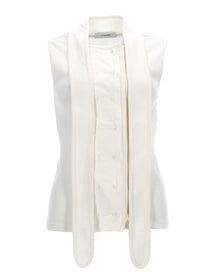 Lemaire Women's Asymmetrical Ribbed Top White