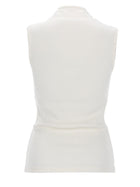 Lemaire Women's Asymmetrical Ribbed Top White